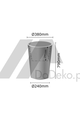 Duża stożkowa donica z betonu architektonicznego 